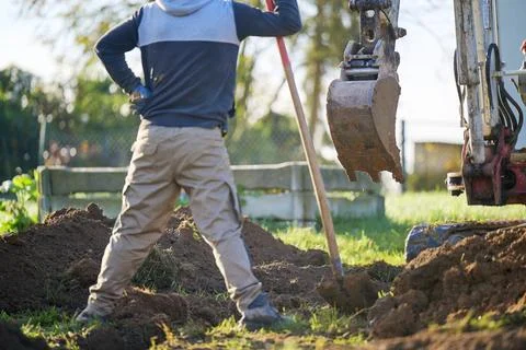 Construction worker in construction site. 库存照片