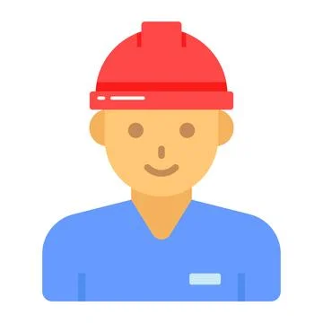 Construction worker design in modern style, easy to use Illustrazione stock