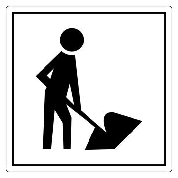 Construction Worker Digging Symbol Graphic Illustrazione stock