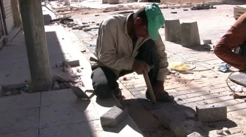 Construction worker doing his duty Stock Footage 10587725