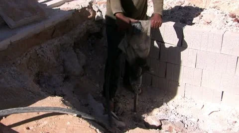 Construction worker doing his duty Stock Footage 10593416