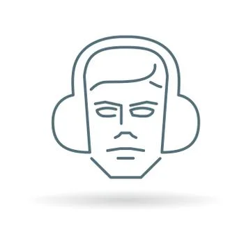 Construction worker with ear muffs icon Stock Illustration