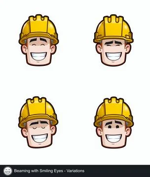 Construction Worker - Expression - Positive n Smiling - Beaming with Smilin.. Stock Illustration