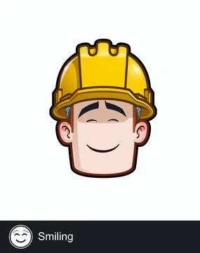 Construction Worker - Expressions - Affection - Smiling Stock Illustration