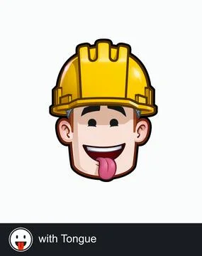 Construction Worker - Expressions - Affection - with Tongue Stock Illustration