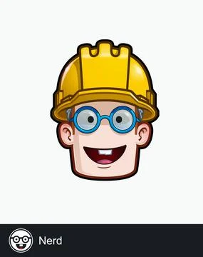 Construction Worker - Expressions - Glasses - Nerd Stock Illustration