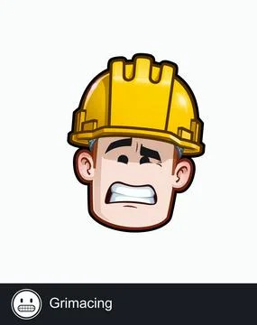 Construction Worker - Expressions - Skeptical - Grimacing Stock Illustration