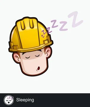 Construction Worker - Expressions - Sleeping Stock Illustration