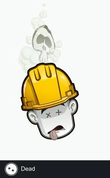 Construction Worker - Expressions - Unwell - Dead Stock Illustration