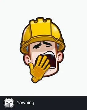 Construction Worker - Expressions - Yawning Stock Illustration