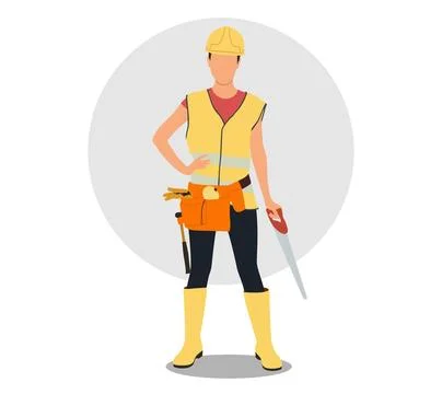 Construction worker female 库存插图