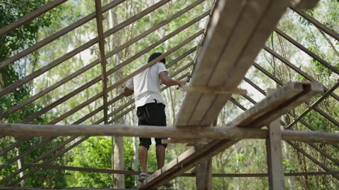 Construction worker fixing a wood stick from a new home Stock Footage 232582201