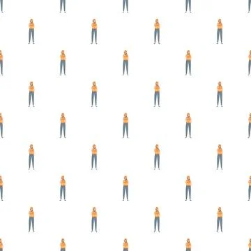Construction worker flat design seamless pattern background Stockillustratie