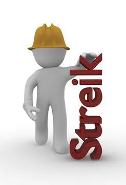 Construction worker with the German word Strike Stockillustratie