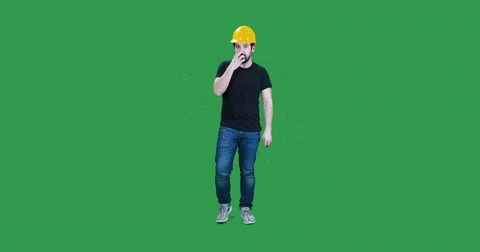 Construction worker gets swarmed by bees Stock-Footage 83991325