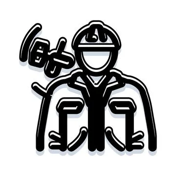 Construction worker giving thumbs up safety signal Stock Illustration