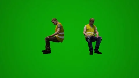 Construction worker  green screen, working, walking, dancing, mobile, talking Video stock 220861413