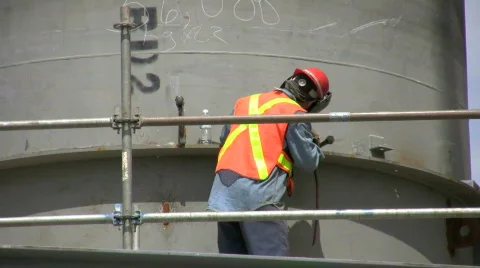 Construction worker grinding  Stock Footage 403931