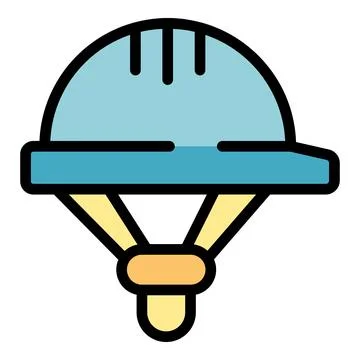 Construction worker hard hat protecting head from falling objects icon Stock Illustration