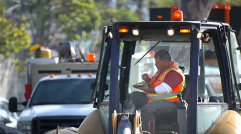 Construction worker having lunch at development site Stock Footage 34539258