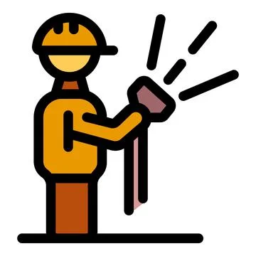 Construction worker holding flashlight illuminating work area Ilustración de archivo