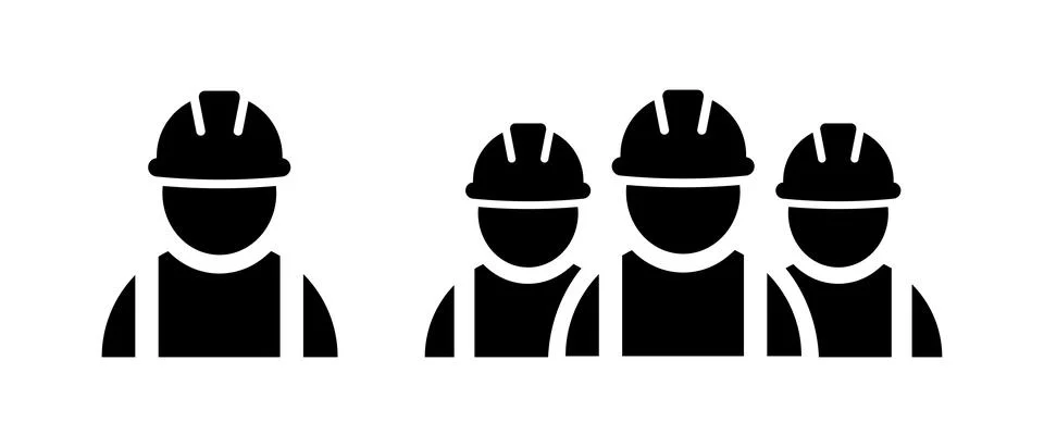 Construction worker icon. Building contractor Illustrazione stock