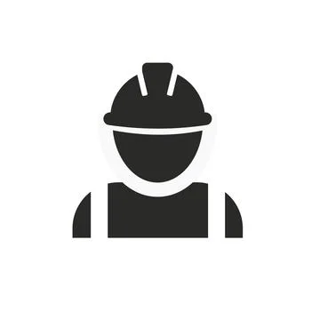 Construction Worker Icon - Contract Labor With Hard Hat Helmet Vector illustr Stock Illustration