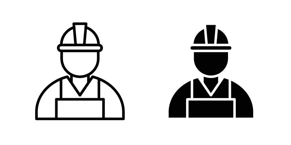 Construction worker icon for design projects and web UI Stock Illustration