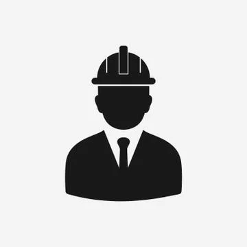 Construction Worker Icon. Editable Vector EPS Symbol Illustration. Illustrazione stock