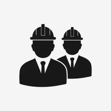 Construction Worker Icon. Editable Vector EPS Symbol Illustration. Illustrazione stock