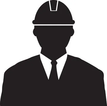 Construction Worker icon | Engineer icon | Builder icon with helmet Stock Illustration