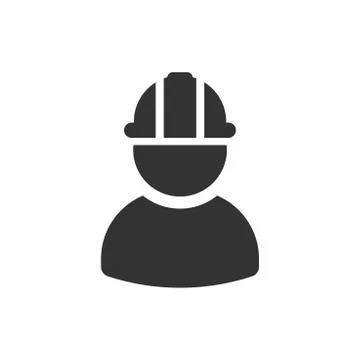 Construction worker icon in flat style. Factory employee vector illustration  Stock Illustration