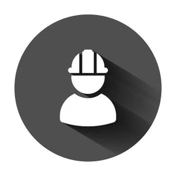 Construction worker icon in flat style. Factory employee vector illustration  Stock Illustration