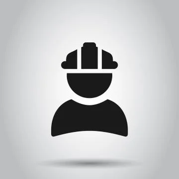 Construction worker icon in flat style. Factory employee vector illustration  Stock Illustration