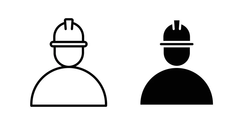 Construction worker icon Illustration set. Vector Eps10 for apps Illustrazione stock