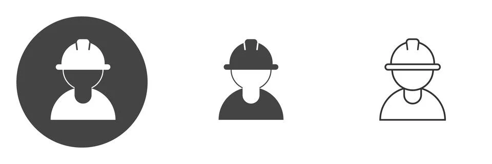 Construction worker icon isolated on white background. symbol of worker, labo Stock Illustration