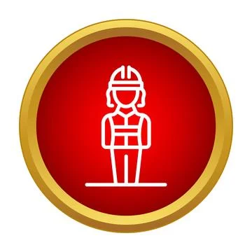 Construction worker icon representing building and safety Stock Illustration