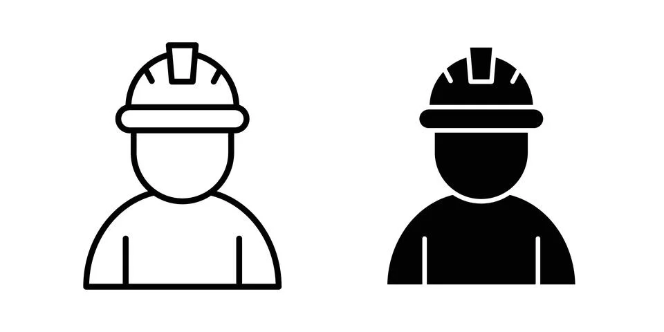 Construction worker icon vector editable eps10 Stock Illustration
