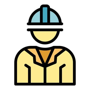 Construction worker icon vector flat Stock Illustration