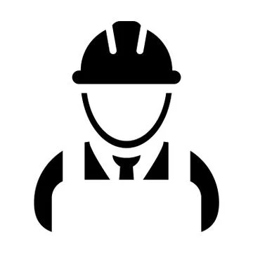 Construction worker icon vector male service person profile avatar Stock Illustration