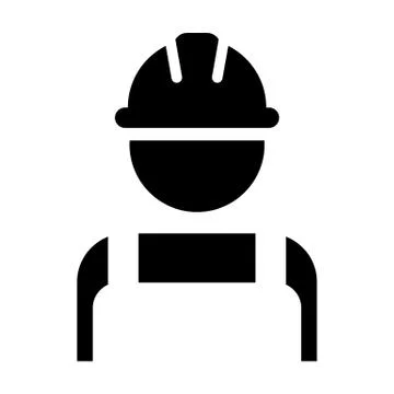 Construction worker icon vector male service person profile avatar Stock Illustration