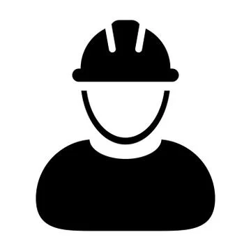 Construction Worker Icon Vector Person Profile Avatar Pictogram illustration Stock Illustration