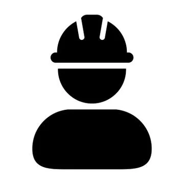 Construction Worker Icon Vector Person Profile Avatar Pictogram illustration Illustrazione stock