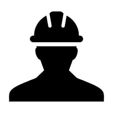 Construction Worker Icon Vector Person Profile Avatar Pictogram illustration Stockillustratie