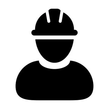 Construction Worker Icon Vector Person Profile Avatar Pictogram illustration Stock Illustration