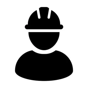 Construction Worker Icon Vector Person Profile Avatar Pictogram illustration 스톡 일러스트