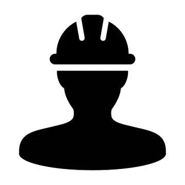 Construction Worker Icon Vector Person Profile Avatar Pictogram illustration Stockillustratie