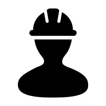 Construction Worker Icon Vector Person Profile Avatar Pictogram illustration Illustrazione stock