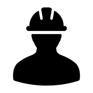 Construction Worker Icon Vector Person Profile Avatar Pictogram illustration Stock Illustration