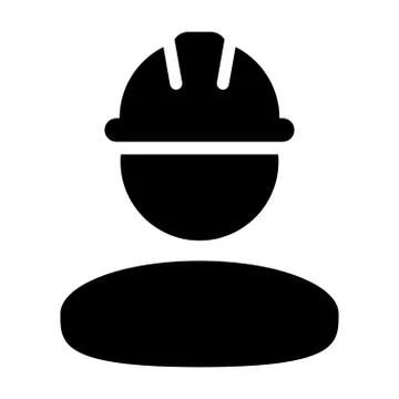 Construction Worker Icon Vector Person Profile Avatar Pictogram illustration Stockillustratie